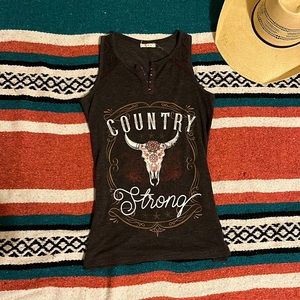 Country strong grey tank